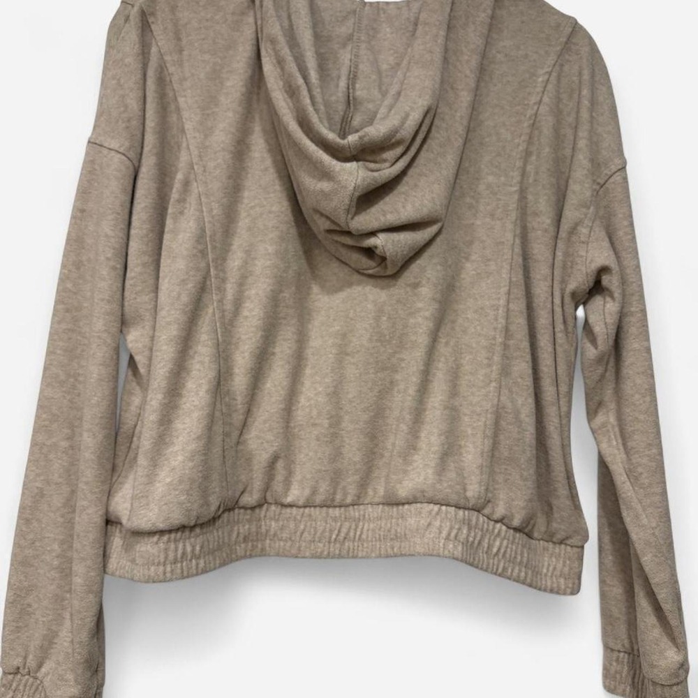 Bearpaw | Zip Hoodie and Wide Leg Pants Lounge Set | Small || Oatmeal| - Picture 4 of 6
